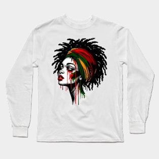 Juneteenth African American Black History Queen Sunflower Long Sleeve T-Shirt